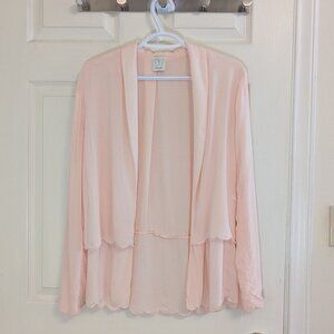 Ella Moss XS Peach Layered Scalloped Blouse